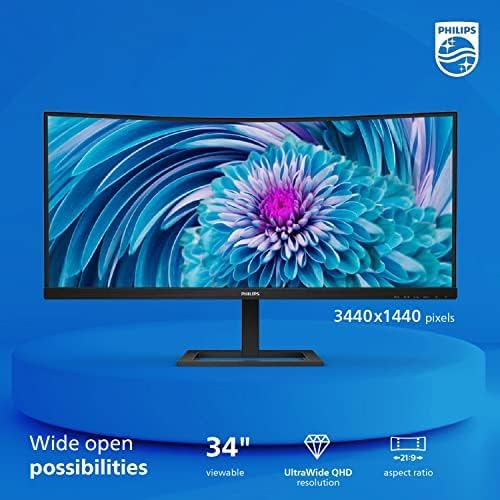 Philips 34 Inch Curved Computer Monitor UWQHD 100Hz USB-C PD VA, 346E2CUAE - Image 2