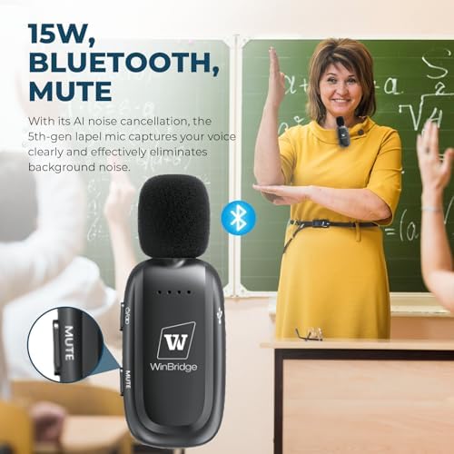 WinBridge Wireless Voice Amplifier with Clip-On Lapel Mic for Teachers - Image 2