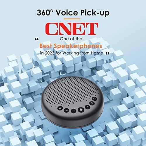 Conference Speaker and Microphone - EMEET Luna 360° Voice Pickup w/Noise Reduction/Mute/Indicator USB Bluetooth Speakerphone w/Dongle for 8 People Daisy Chain for 16 Compatible with Leading Software - Image 4