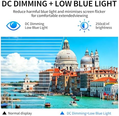 ZZA 32 Inch Flat Computer Monitor 60Hz, FHD 1080p VA Panel, Borderless Display, Supports AMD FreeSync, HRD10, 100% sRGB, HDMI and VGA Ports, Supports Wall Mounting (100mm × 100mm), White - Image 4