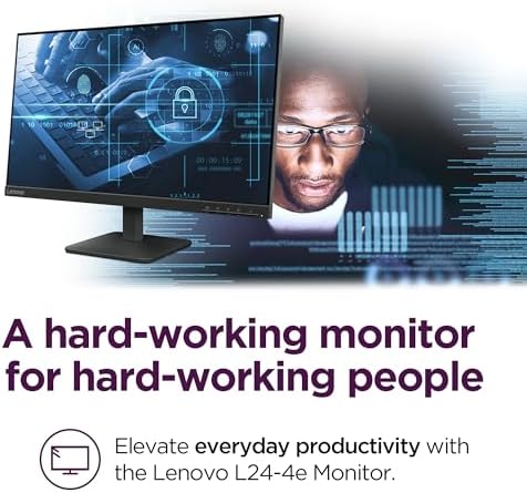 Lenovo L24-4e - Office Monitor - 23.8" FHD IPS Display - 100Hz Refresh Rate - 4 ms MPRT - 99% sRGB - Raven Black - Tilt Stand - Image 3