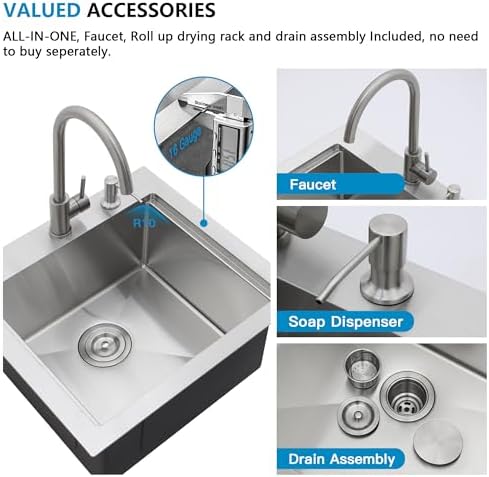 21"x20" Outdoor Drop-In Workstation Sink - Image 7