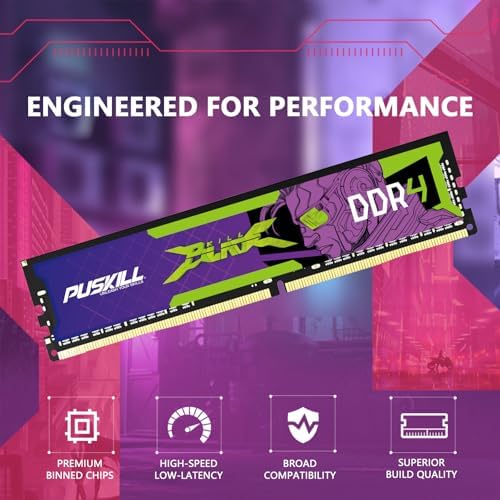 PUSKILL 32GB Kit (2x16GB) DDR4 RAM 2666MHz PC4-21300 Desktop Memory, Non-ECC Unbuffered UDIMM 1.2V CL19 288-Pin, Dual Channel PC Computer Upgrade Module for Intel & AMD - Image 6