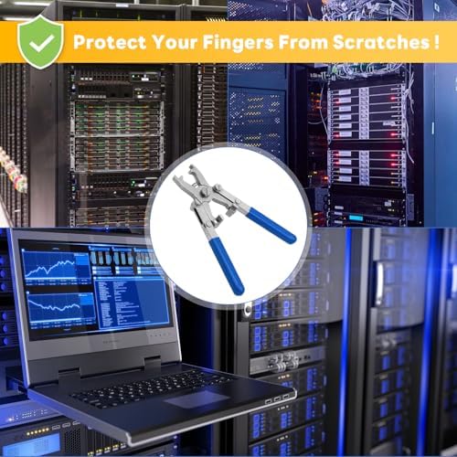 Rotable Dual Head Cage Nut Tool Kit with 10 Sets M6 Silver Rack Mount Screws - Screw Install and Remove Tool for M4 M5 M6 M8 M10 - Screw Tool Kit for Server Rack, Network Cabinet, Data Center(Blue) - Image 7