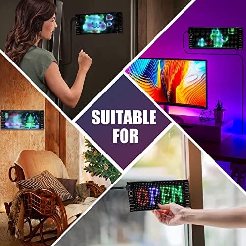 RAYHOME LED Sign for Car, 7''x3''Flexible LED Matrix Panel USB 5V Bluetooth Application Control DIY Programmable Scrolling Sign for Car Party Wedding Festival - Image 5