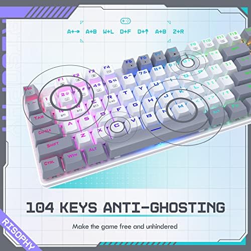 Wireless Mechanical Keyboard, Triple Mode 2.4G/USB-C/Bluetooth Gaming Keyboard, 104 Keys Programmable, Customize RGB Backlit, Red Switch, Bicolor PBT Keycaps, Rechargeable Wired Keyboard for Laptop PC - Image 3