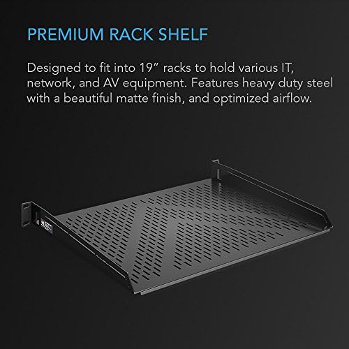 AC Infinity Vented Rack Shelf 1U, 14" Deep for 19" Server, AV Racks - Image 3