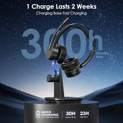 Wireless Headset with Mic for Work, Bluetooth Headset with Noise Cancelling - Image 5