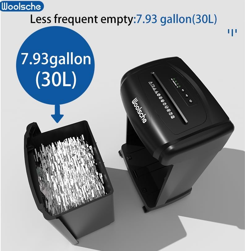 Majnesvon 19-Sheet Cross Cut Paper Shredder - P4 Security & Ultra Quitet, 7.93 Gallons Pullout Waste Bin & Auto Reverse, Heavy Duty Paper/Credit Cards/Staple/Clips Shredder for Home Office (19-Sheet) - Image 5