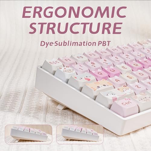 ZORNHER ZH100 Wireless Cat Mechanical Keyboard,98% Pink Cute Creamy Keyboard with Number Pad,Full Size Girly Kitty Gaming Keyboard,Meow Meow Squad Keycaps,Creamy Souding Linear Switches - Image 6