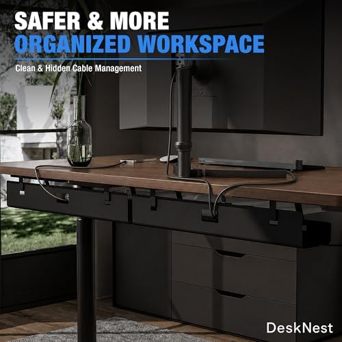 DeskNest Under Desk Cable Management Tray 23.6" – Steel Wire Cable Holder Organizer for Work from Home, Office & Gaming Setup - Image 7