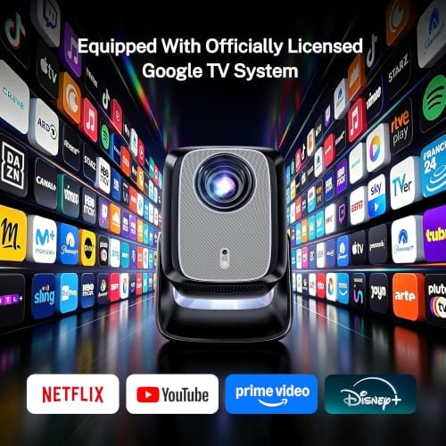 1200 ANSI Google TV-Licensed Projector, 4K/8K Input Support, Dual 36W Dolby - Image 3