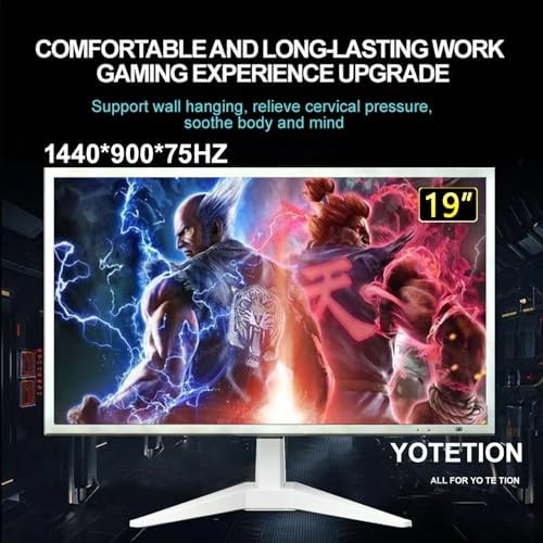 19-inch Full HD 75Hz Compact Slim Laptop Monitor, White, 2Pack for PCs and Desktops, HD 1440 x 900p, Anti-Glare, LED Display, VGA/HDMI Ports - Image 3