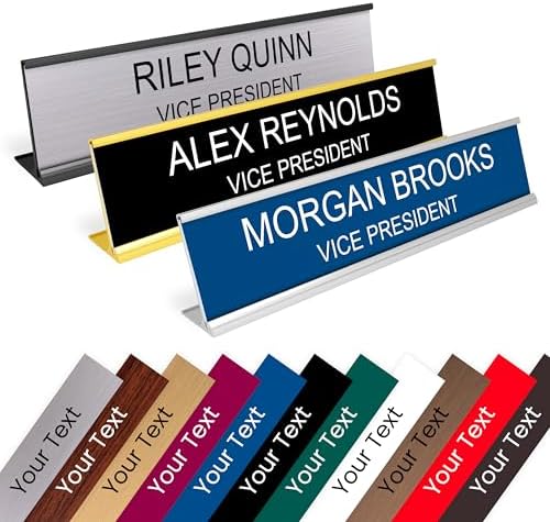 ExcelMark Custom Name Plate for Desk or Door – 14 Color Choices (2” X 10") by ExcelMark