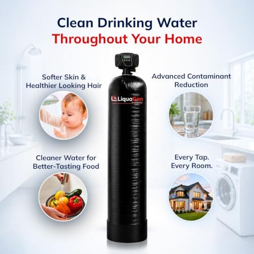 LiquaGen Whole House Water Filtration System — Catalytic Carbon & KDF 55 Media | City Water Filter for Chlorine, Chloramine, PFAS & Sediment Removal (10" x 54") - Image 6