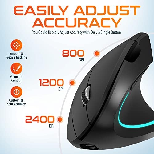 Delton Ergonomic Vertical Rechargeable Wireless Mouse - Image 7