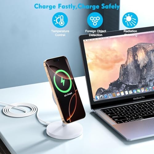 Magnetic Wireless Charger iPhone Charger Stand 2Pack Fast Stand Magnet Pad - Image 4