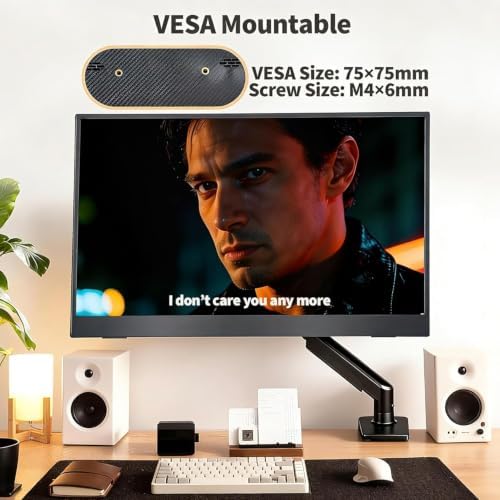 18.5 Inch Large Portable Monitor for Laptop, 120Hz 1080P FHD IPS Portable Travel Second Screen Display for/Phone/Xbox PS4/5, 125% sRGB, Dual Speakers, VESA & Storage Bag (18.5') - Image 7