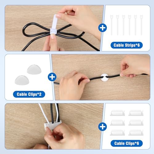 2 Pack No-Drill Under Desk Cable Management Tray 33.8 inch Large Wire Cord Organizers, Cable Management Under Desk for Home and Office No Damage White - Image 5