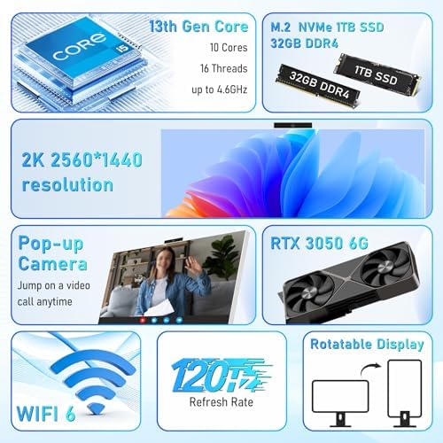 suevery 27" All-in-One Desktop Computer Prebuilt PC 32G RAM 1TB SSD - Image 2