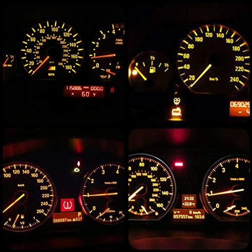 WLJH 10x Yellow T3 Neo Wedge Led 3030 SMD Chip 8mm Base Car Instrument Cluster Light Dashboard Gauge Bulb HVAC AC Heater Climate Control Lamps Switch Ignition Indication Bulb Replacement - Image 5