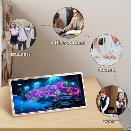 Electronic Graffiti Wall Stainless Steel Name Plate with Pin,Durable Personalized Name Tags,Name Badge for Business Work Lable Sign 1.4 * 2.8 in - Image 4