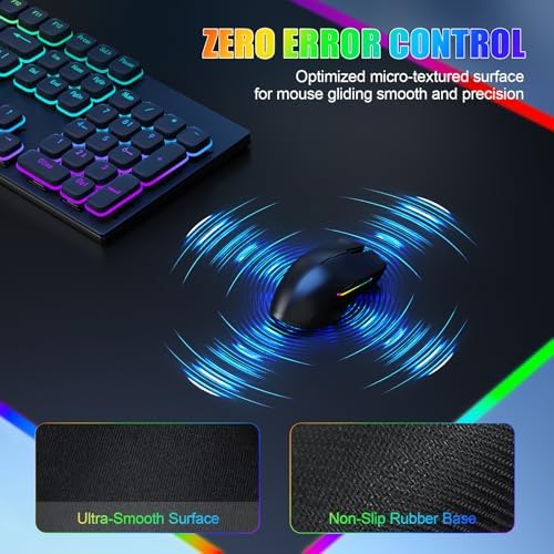 Mouse Pad with Foldable Phone Holder & Wireless Charger, XL RGB Gaming Mousepad 31.5"x11.8" Large Desk Mat for Keyboard, Home Desk Pad with Dual Qi Charging Station | 11 Colors & 5 Modes | Waterproof - Image 5