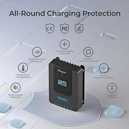 Renogy Solar Charge Controller Rover 20A 12V24V Auto DC Input MPPT Charge Controllers for Solar Panels Adjustable LCD for Gel Sealed Flooded Lithium Batteries - Image 5