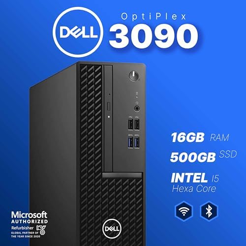 Dell OptiPlex 3090 Desktop PC | Intel Core i5 10th Gen Hexa Core | 16GB RAM | 500GB SSD | Windows 11 Pro | Dual 24" LCD Monitors | WiFi + Bluetooth | Wired Keyboard & Mouse | (Renewed) - Image 2