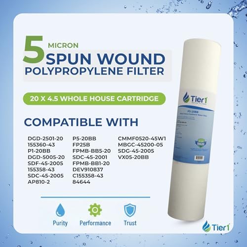 Tier1 5 Micron 4.5" × 20" Filter Replaces DGD-5005-20, SDC-45-2005, 25-Pack - Image 2
