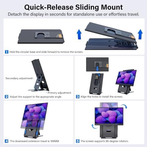 CIDETTY Laptop Screen Extender 15.6", FHD 1080P Detachable Monitor Portable - Image 3
