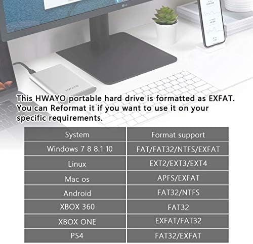 HWAYO 120GB Portable External Hard Drive USB3.1 Type C Ultra Slim 2.5'' HDD - Image 7