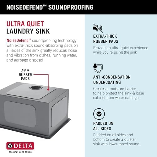 DELTA FAUCET Rivet 24-inch Workstation Laundry Utility Kitchen Sink Undermount 16 Gauge Stainless Steel Single Bowl with WorkFlow Ledge and a Kit of 5 Accessories, 95B9031-24SL-SS - Image 5