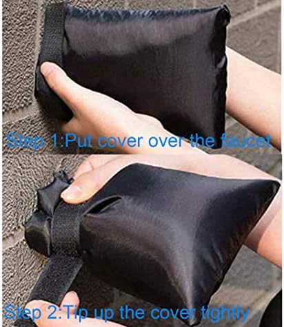Outdoor Faucet Covers for Winter Freeze Protection, Upgraded Thicken 8.5" H x 6.1" W Outside Garden Faucet Socks for Winter Waterproof Reusable Hose Bibs Insulated Spigot Cover, 2 Pack Black - Image 5