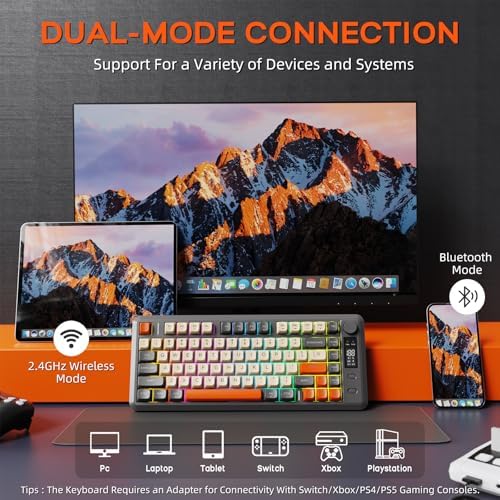 Free wolf M75 Wireless Gaming Keyboard Mechanical Feel Membrane - Dark Grey - Image 3