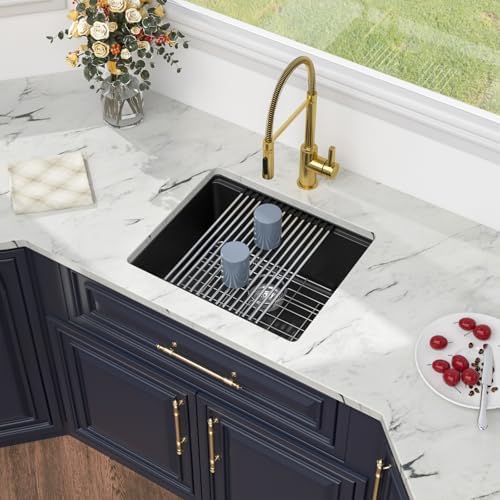 Kichae 21 x18 Undermount Bar Sink Black Small Granite Composite Quartz Sink - Image 4