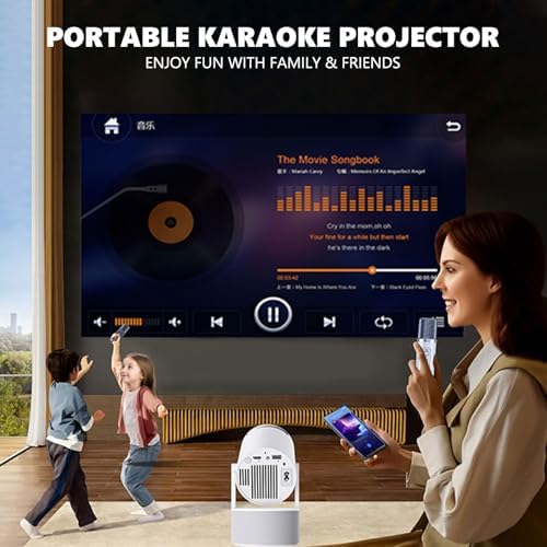 Mini Projector, Portable Projector, Smart Projector Support 4K 1080P with Dual-Band WIFI6 5G Wireless 5.4 Bluetooth, 160 ANSI, Auto Keystone Correction for Home Bedroom Outdoor, HY300PRO KTV - Image 3