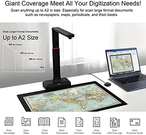 VIISAN Large Format Book & Document Scanner, Capture Size A2/A3, 26MP USB Document Camera with Auto-Flatten, Fingerprint Removal Technologies, Multi-Language OCR, Compatible with Windows & macOS - Image 3