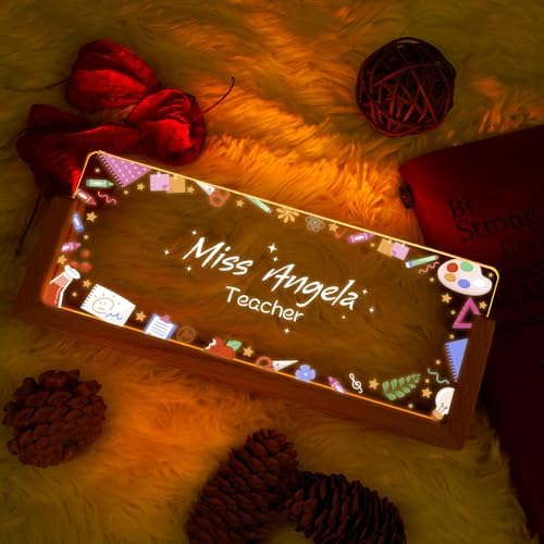 Custom Name Plate for Desk, Personalized Light Up Acrylic Desk Name Plate, Personalized Office Gifts for Boss Coworkers Teacher, Employee Appreciation GIfts, Office Decor for Women Men - Image 2