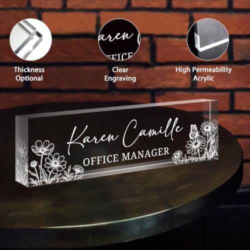 Custom Engraved Name Plate for Desk, Acrylic Desk Name Plate Personalized - Image 3