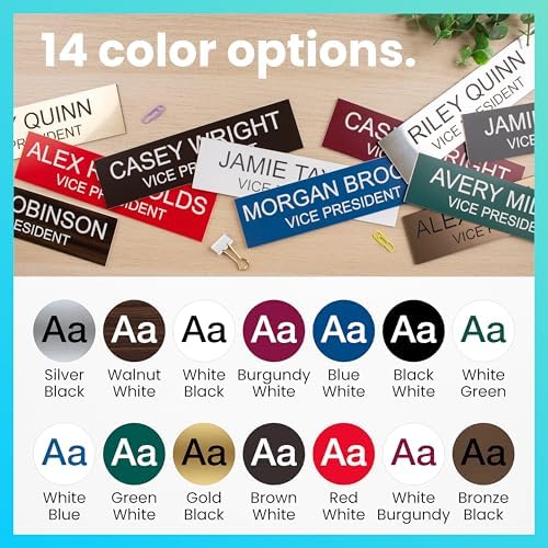 ExcelMark Custom Name Plate for Desk or Door – 14 Color Choices (2” X 10") - Image 5