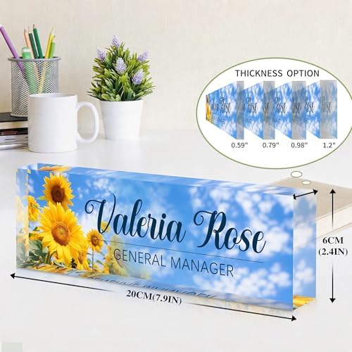 Custom Name Plate for Desk, Acrylic Desk Name Plate Personalized, Employee Appreciation Gifts, Office Desk Accessories for Woman Teacher Nurse, Coworker Gifts for Manager Assistant - Image 4