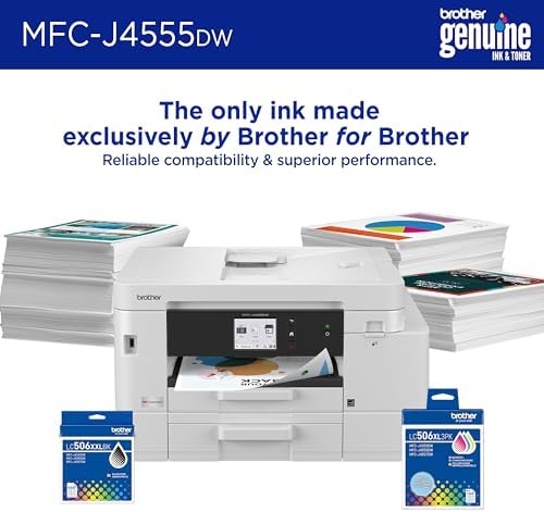 Brother INKvestment 4555 Wireless Color Inkjet All-in-One Printer with 2.7” Color Touchscreen and 2 Paper Trays | Includes Refresh Subscription Trial(1) (MFC-J4555DW) - Image 4