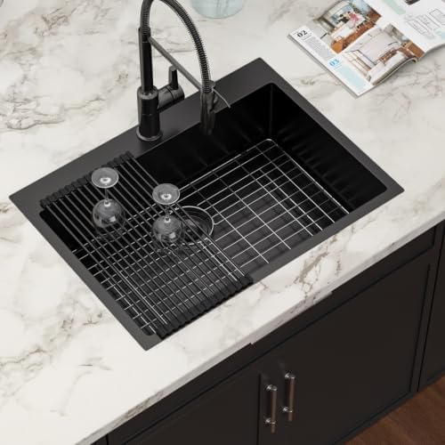 30 Inch Matte Black Drop In Kitchen Sink - Image 2