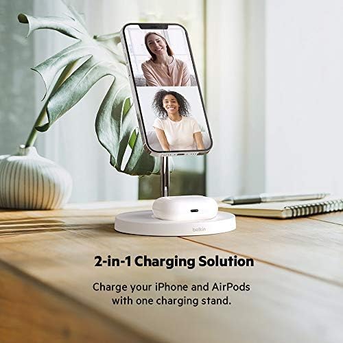 Belkin MagSafe 2 in 1 Wireless Charging Stand, Fast Charger (Renewed) - Image 4