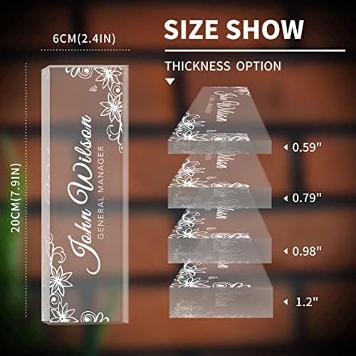 SalaGraphics Custom Engraved Acrylic Name Plates for Desks, Office Desk Plate Personalized, Decor Nameplate, Nurse Manager Employee Teacher Appreciation Gifts, Accessories (Flowers E) - Image 5
