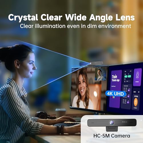 Horion 4K Conference Camera with Microphone, Auto Framing Camera for PC, 10X EPTZ Zoom, Plug & Play USB 3.0,Video with Dual AI Noise-Canceling Mic, for Video Conference, Streaming, PC/Mac/Linux, HC-5M - Image 2