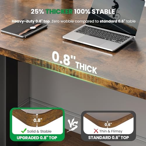 SIAGO Brown 48x24 in Electric Standing Desk, 0.8 Inch Thick Tabletop - Image 3