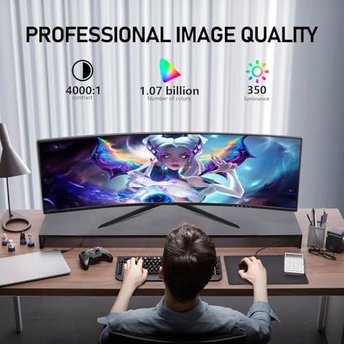ZZA 34 Inch Monitor Curved Ultrawide,34 Inch Gaming Curved Monitor R1500 144hz Refresh WQHD 3440x1440,Computer Monitors 1ms, FreeSync & G-Sync,HDR10,122% sRGB,VESA - Image 2