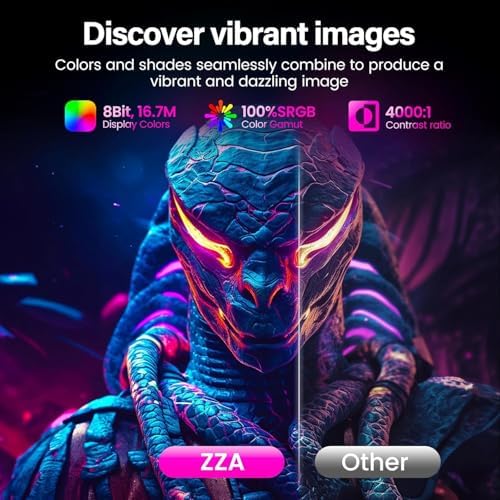 ZZA 27 Inch Gaming Monitor 280Hz/240Hz FHD 1080P,Curved Monitor 1800R VA Screen,Monitor 27 Inch 4000:1 120% sRGB,1Ms,AMD FreeSync,HDR,Low Blue Light,HDMI DP,VESA Support, DP Cable Incl - Image 3